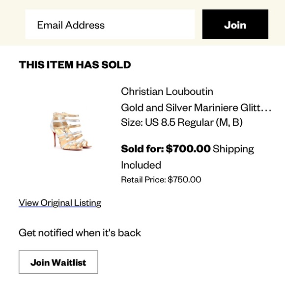 Christian Louboutin Gold Silver Mariniere Glitter - Picture 5 of 13